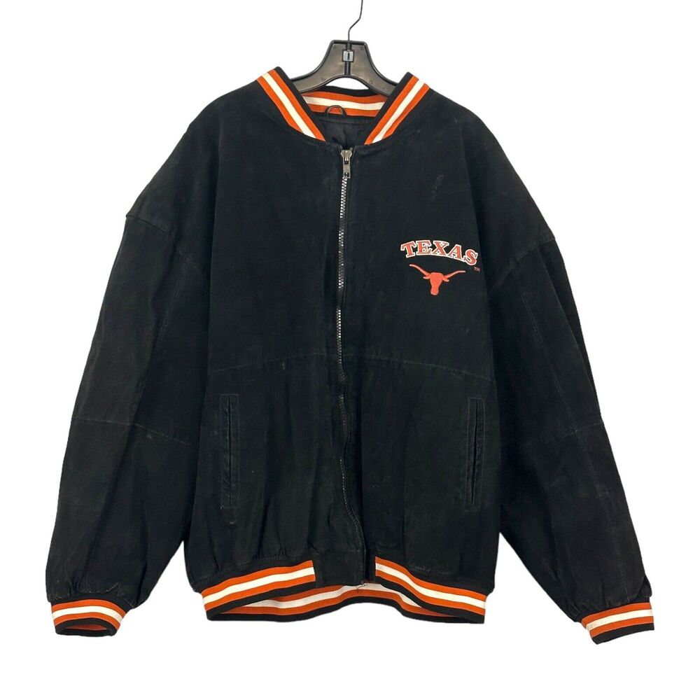 Texas UT Longhorns Jacket Vintage Suede Leather Football SEC Men's 2XL XXL